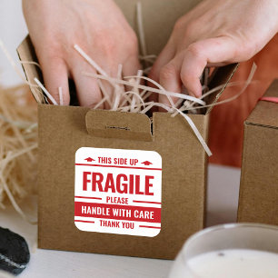Warenkorb für das Fragile White Label Quadratischer Aufkleber