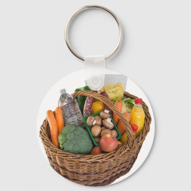 Warenkorb mit Lebensmitteln Obst und Gemüse Schlüsselanhänger (Vorderseite)