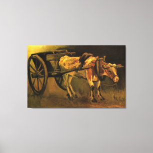 Warenkorb mit Rot und Weiß Ox von Van Gogh. Leinwanddruck