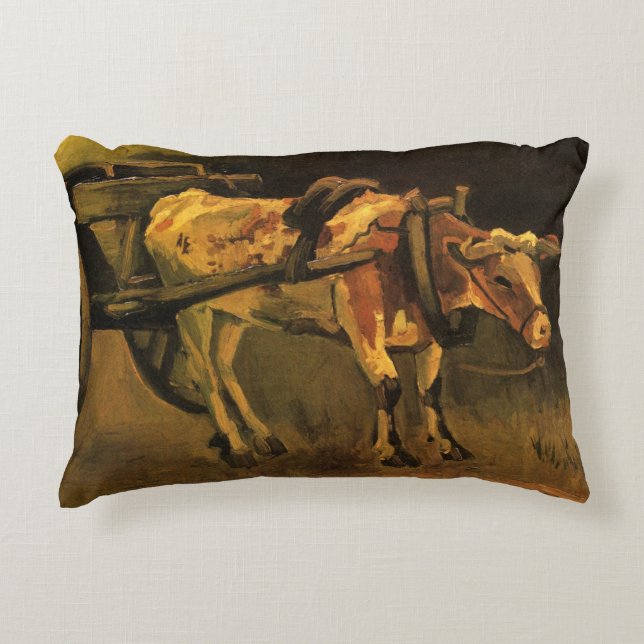 Warenkorb mit Rot und Weiß Ox von Vincent van Gogh Dekokissen (Vorderseite)