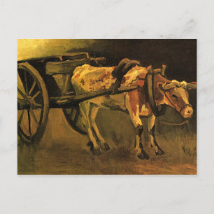 Warenkorb mit Rotem und Weißem Ochsen (Vincent van Postkarte