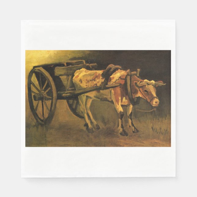 Warenkorb mit Rotem und Weißem Ochsen (Vincent van Serviette (Vorderseite)