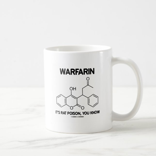 Warfarin ist es Ratten-Gift, Sie weiß (Molekül) Kaffeetasse (Rechts)