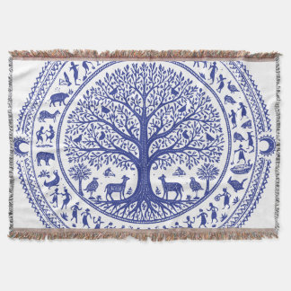 Warli-Art Indische Stammesillustration | Minimalis Decke