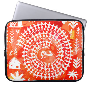 Warli-Malerei - handgezeichnete traditionelle die Laptopschutzhülle