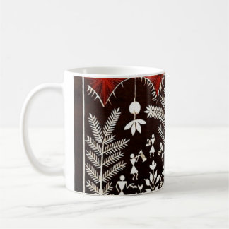 Warli-Stammesbaum des Lebens -Holz Walart Kaffeetasse