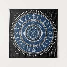 Warli Tribal Art Wandteppich