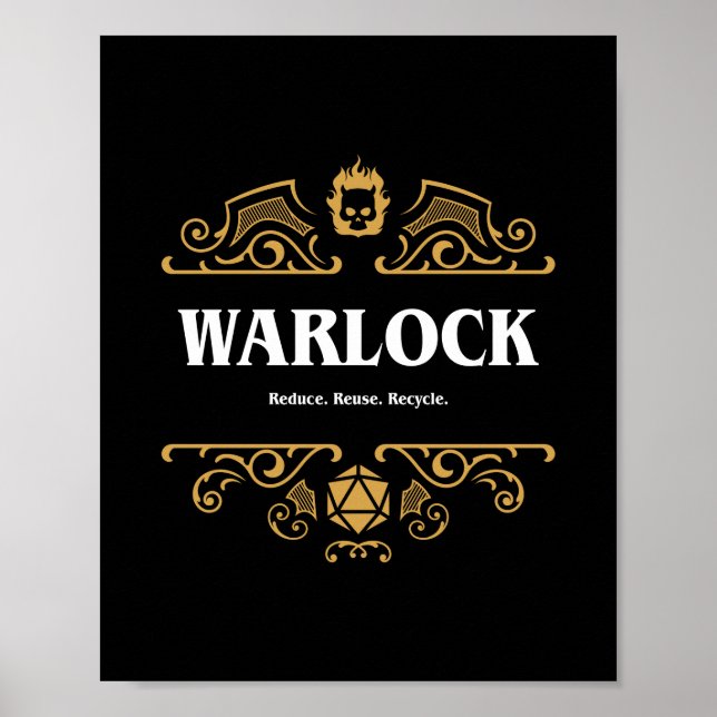 Warlock Class Tabletop RPG Gaming Poster (Vorne)