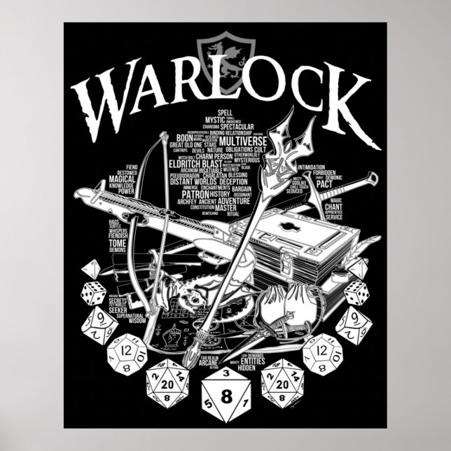 Warlock-Version der RPG-Klasse Poster (Vorne)