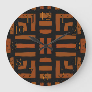 Warm African Tribal Artwork Große Wanduhr