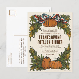 Warm Americana Harvest Erntedank Feiertagspostkarte