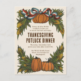 Warm Americana Harvest Erntedank Feiertagspostkarte