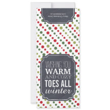 "Warm and Cozy Toes" - Gift tag for wrapping socks