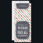 "Warm and Cozy Toes" - Gift tag for wrapping socks Feiertagskarte<br><div class="desc">"Warm and Cozy Toes" - Gift tag for wrapping socks - I saw this cute idea on Pinterest and thought it would be fun to make a variety of sock tags for people who don't have the time to print and create them. Simply wrap a cute pair of socks in...</div>