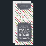 "Warm and Cozy Toes" - Gift tag for wrapping socks Feiertagskarte<br><div class="desc">"Warm and Cozy Toes" - Gift tag for wrapping socks - I saw this cute idea on Pinterest and thought it would be fun to make a variety of sock tags for people who don't have the time to print and create them. Simply wrap a cute pair of socks in...</div>