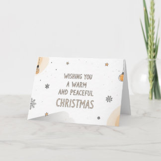 Warm and Peaceful Christmas Minimalist Card Art Feiertagskarte