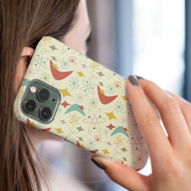 Warm Atomkern Diamond Mid Mod Muster iPhone 16 Hülle (Von Creator hochgeladen)