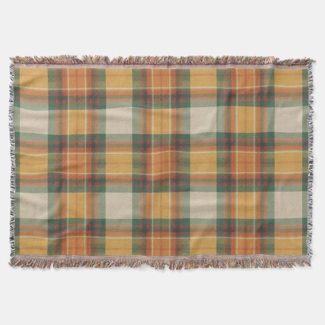 Warm Autumn Harvest Tartan Plaid Pattern Decke (Vorderseite)