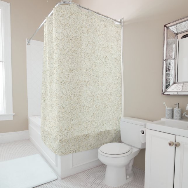 Warm Beige Confetti Texture Bathroom Decor Duschvorhang (Beispiel)