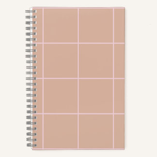 Warm Beige Grid Pattern Minimal Soft Check Design Notizbuch