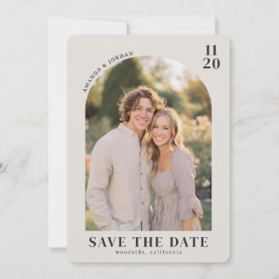 Warm Beige Rustikales Foto Save The Date
