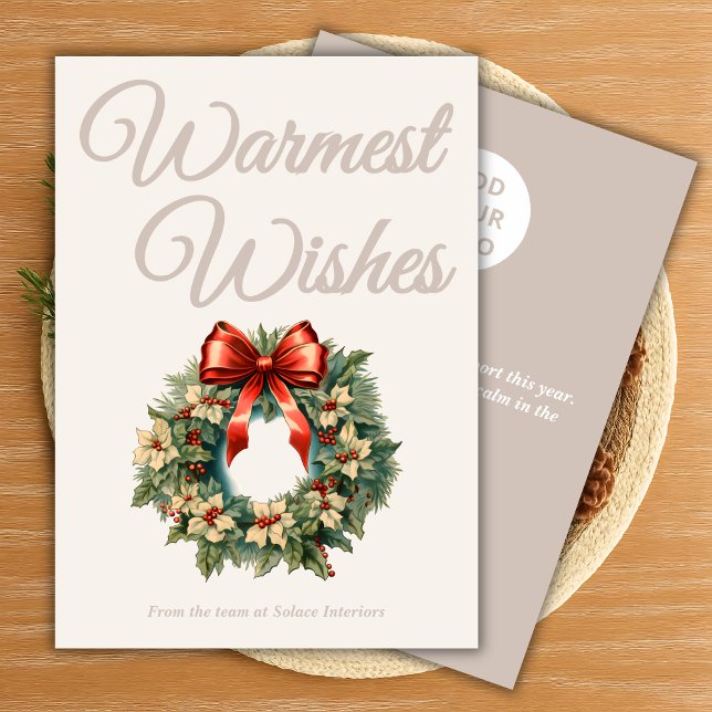 Warm Beige Script Christmas Card Feiertagskarte (Von Creator hochgeladen)
