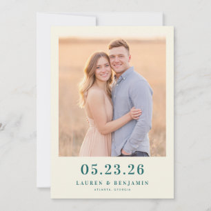 Warm Beige Vintage-Foto Save The Date