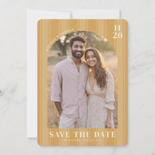 Warm Beige Vintage Foto Save The Date