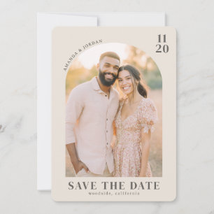Warm Beige Vintage-Foto Save The Date
