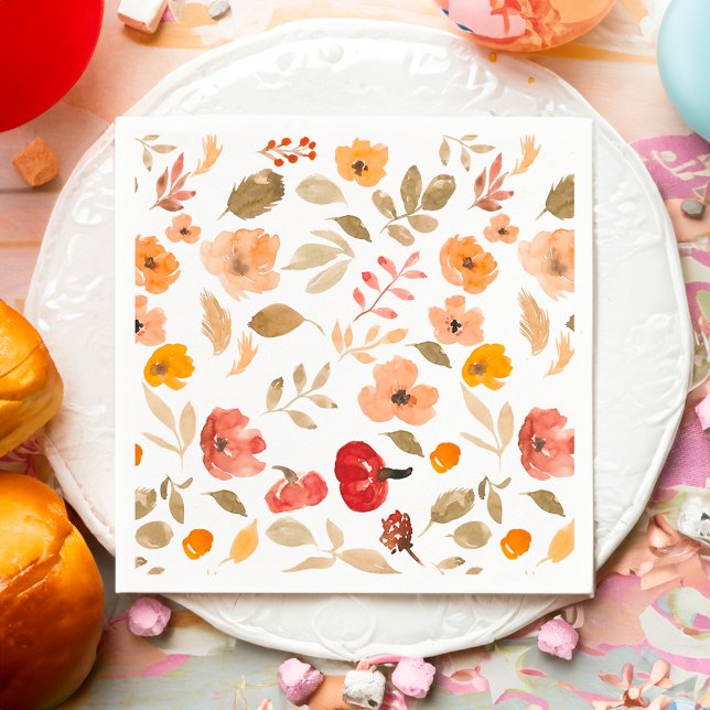 Warm Boho Kleine Kürbisfallen Babydusche Serviette (Warm Boho Little pumpkin fall baby shower Napkins)