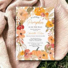 Warm Boho Little pumpkin fall baby shower Einladung