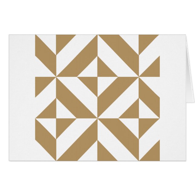 Warm Brown Geometric Deko Cube Pattern (Vorderseite (Horizontal))