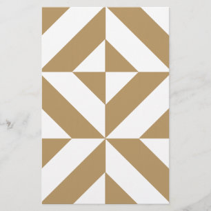 Warm Brown Geometric Deko Cube Pattern Briefpapier