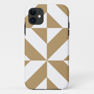 Warm Brown Geometric Deko Cube Pattern iPhone 11 Hülle