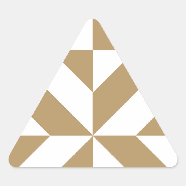 Warm Brown Geometric Deko Cube Pattern Dreieckiger Aufkleber (Vorderseite)