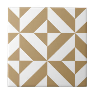 Warm Brown Geometric Deko Cube Pattern Fliese