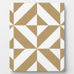 Warm Brown Geometric Deko Cube Pattern Fotoplatte