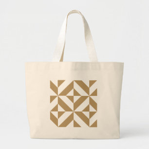 Warm Brown Geometric Deko Cube Pattern Jumbo Stoffbeutel