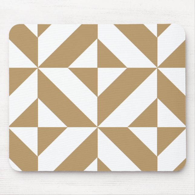 Warm Brown Geometric Deko Cube Pattern Mousepad (Vorne)