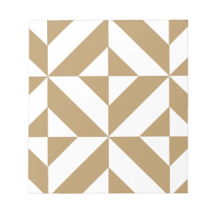 Warm Brown Geometric Deko Cube Pattern Notizblock