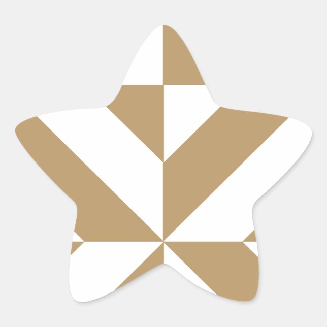 Warm Brown Geometric Deko Cube Pattern Stern-Aufkleber (Vorderseite)