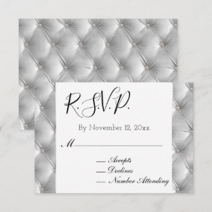 Warm Chic Soft Gray Imitats Velvet Wedding RSVP Begleitkarte