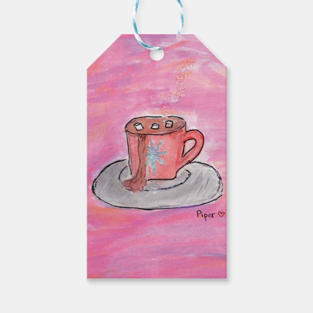 Warm CHOColat Wish - Kinder Kunst für CHOC Geschenkanhänger (Vorderseite)