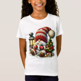 Warm Christmas Gnome Girls T-shirt