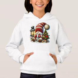 Warm Christmas Gnome Kids Hoodie