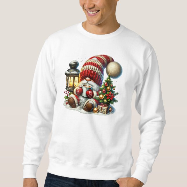 Warm Christmas Gnome Men's Sweatshirt (Vorderseite)