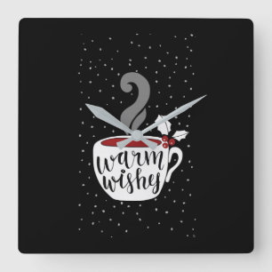 **WARM CHRISTMAS HOLIDAY WISHES** KLOCK QUADRATISCHE WANDUHR