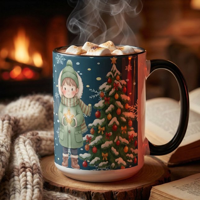 Warm Christmas Magic Custom Gifts for Everyone Tasse (Von Creator hochgeladen)