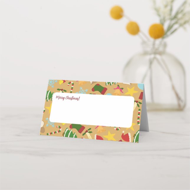 Warm Christmas Place Cards - Dinner Table Decor Platzkarte (Vorderseite)