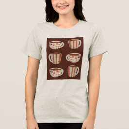 Warm Circle Muster auf Kaffeetassen Tri-Blend Shirt
